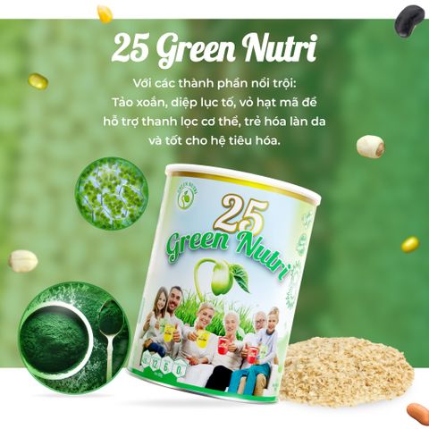 Sữa Hạt Ngũ Cốc Dinh Dưỡng 25 Green Nutri 750gr - Tảo Xoắn, Thanh Lọc Cơ Thể, Trẻ Hóa Làn Da, Sản Phẩm Nhập Khẩu Malaysia